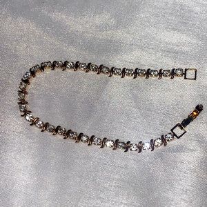 Vintage Gold Bracelet Costume with Crystal Detailing